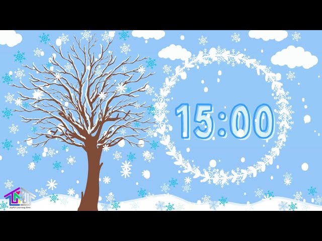 15-Minute Countdown Timer with Music| CHRISTmas Snowflakes  🤍🎼⏰ ❄️