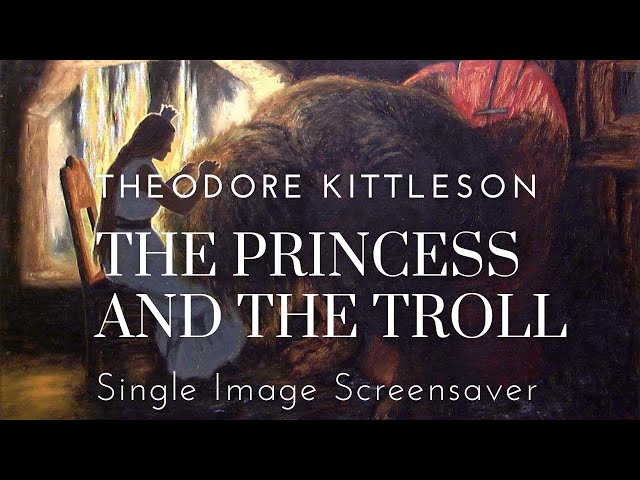 The princess and the Troll Fairy tale Storybook Screensaver Background Wallpaper Fine Vintage Art HD