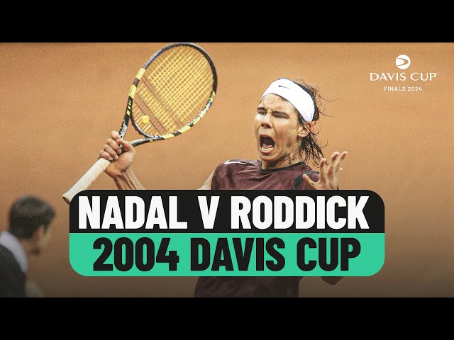 18-year-old Rafael Nadal v World No. 2 Andy Roddick - Spain v USA 2004 Davis Cup Final