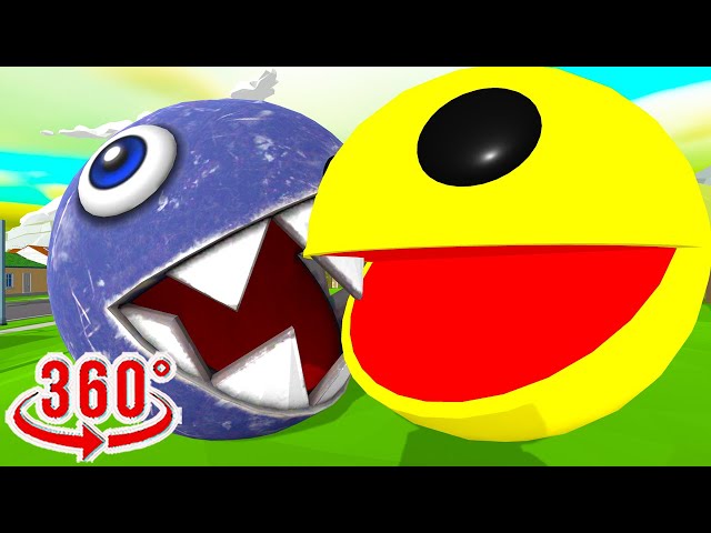 360° VR: Chain Chomp Eats Pac-Man with Funny Sounds