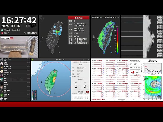 2024年09月02日 花蓮縣近海地震(地震速報、強震即時警報)