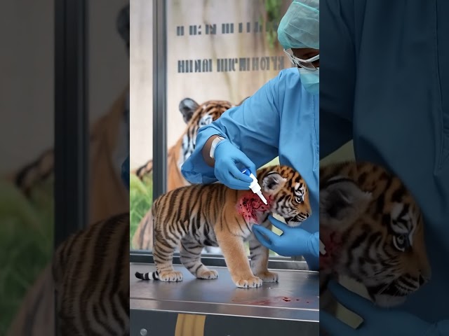 A Mother’s Love : Tiger Risks Everything to Save Her Sick Cub! 🐯❤️  #tiger #wildlife #animals