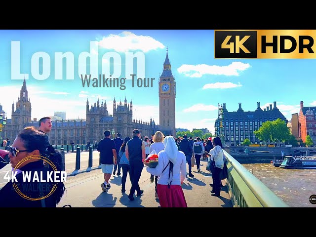 【4K HDR】 London walking tour 2022 | London Eye - Big Ben - Westminster  Bridge | 4K HDR walking tour