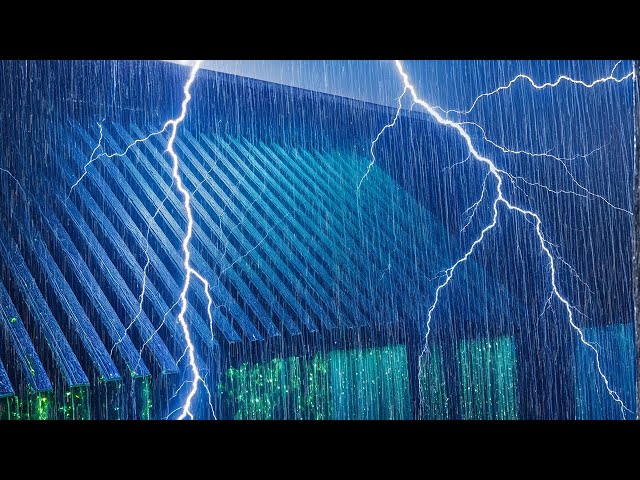 FALL ASLEEP FAST in MINUTES with Torrential Rain on Metal Roof & Powerful Thunder Sounds at Night