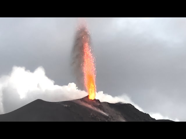 Massive Lava Fountain!  Stromboli Volcano, Stromboli, Aeolian Islands, Italy