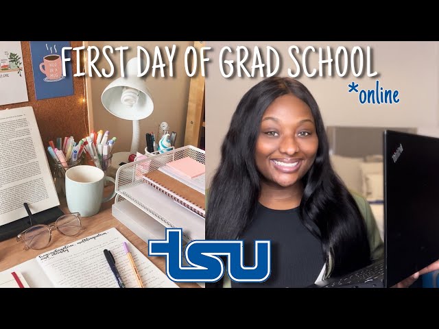 FIRST DAY OF GRAD SCHOOL VLOG 📝 | grwm + online school*