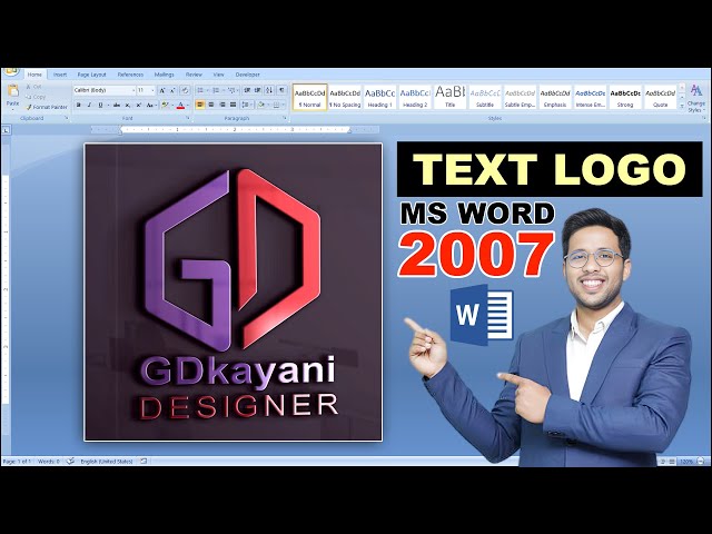 GD Text Logo in MS Word 2007 Hindi Tutorial !