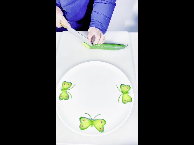 easy to learn cucumber plate decorative tutorial!# Fruit and Vegetable Modeling# Plate Pendulum Ski