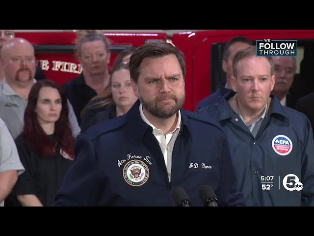 Vice President JD Vance visits East Palestine on 2nd anniversary of train derailment