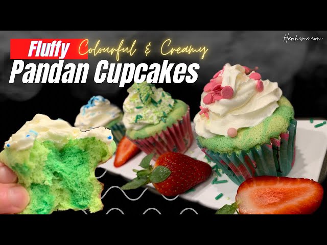 Fluffy Duo-Colour Pandan Cupcakes | Easy & Delicious Recipe!