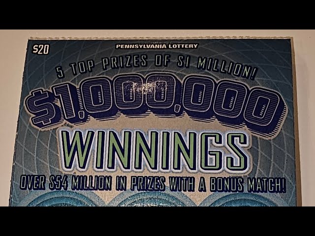 5 Tickets $1,000,000 Winnings Pennsylvania Lottery Scratch Off Tickets