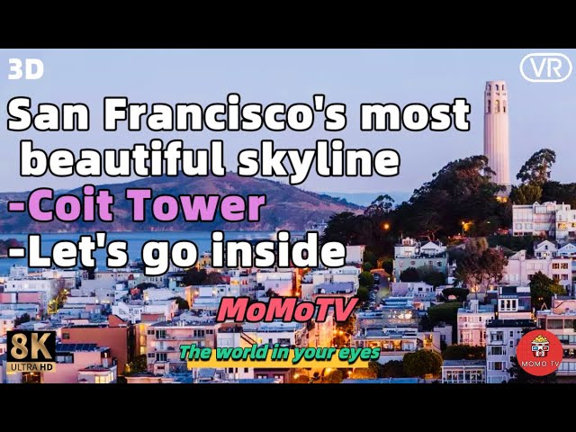 VR Walk in San Francisco's most beautiful skyline-Coit Tower-Let's go inside  8K 3D @360  #vrwalking