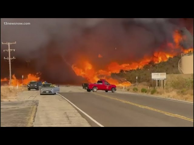 A dozen new wildfires threaten Los Angeles County