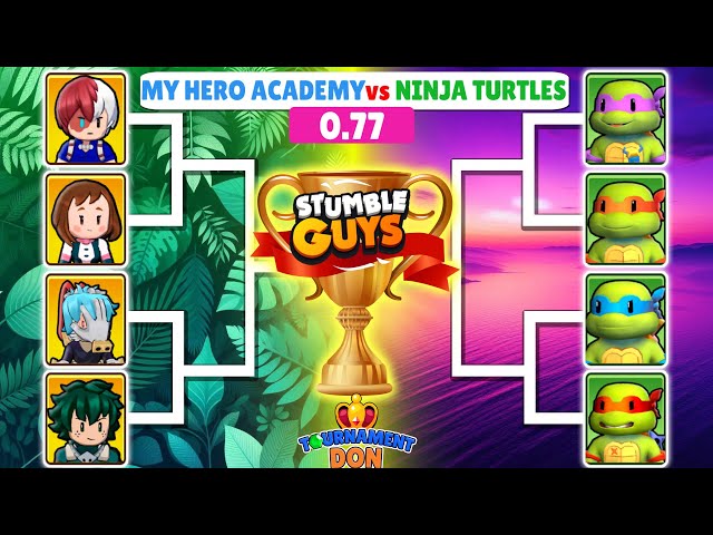 NEW SKIN 0.77 | MY HERO ACADEMY vs  NINJA TURTLES | Stumble Guys Tournament