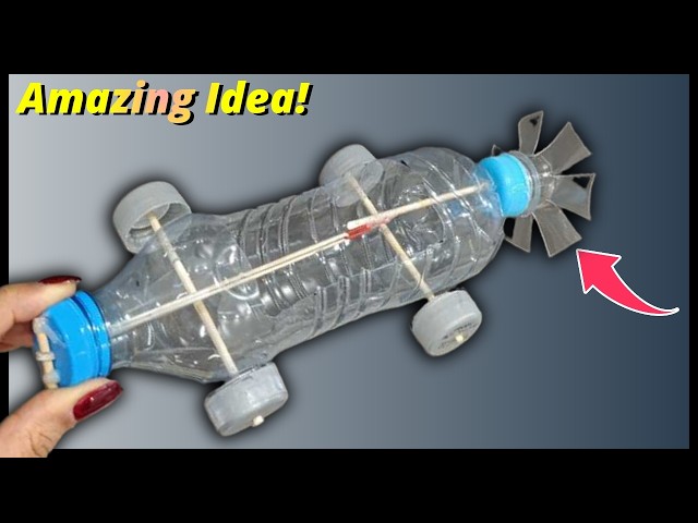 Make propeller cars from Plastic Bottles | Rubber band powered Car | Recycle Bottles Projects