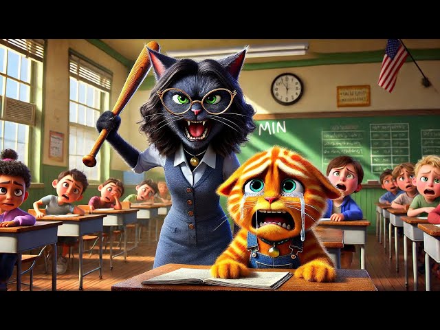 🐾 Black Cat Teacher Kitten Student 🐱 School Violence in Los Angeles!✨ Who Wins #aicat #catcute #cats