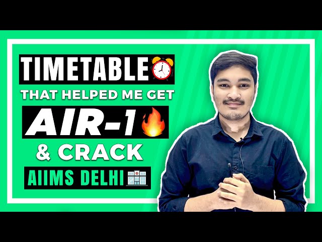 Timetable That Helped Me Get AIR 1 & Crack AIIMS Delhi | How you can make your own | Soyeb Aftab