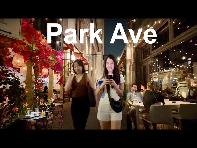 PARK AVENUE, NYC 4K - Relaxing Night walking tours For Treadmill New York  - Downtown Manhattan Walk