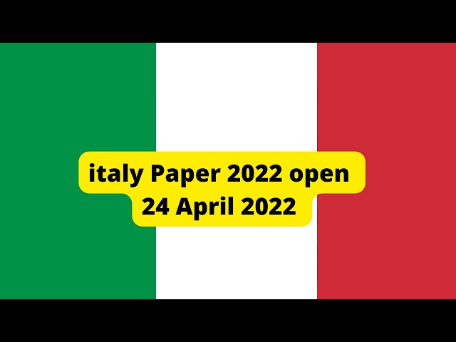 Italy paper open