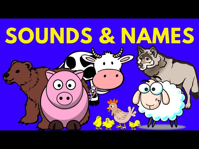 Animal names and sounds for kids - Wild and Domestic farm animals (Animal Series #3) @BabySchool.TV