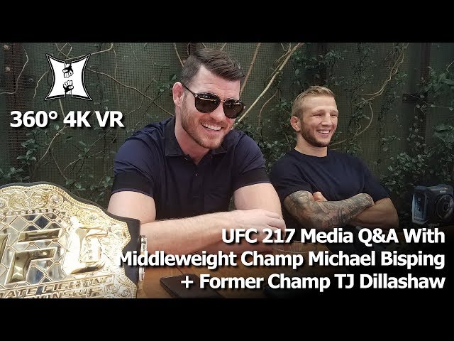 (360° VR / 4K) UFC 217 Media Q&A With Middleweight Champ Michael Bisping + Former Champ TJ Dillashaw