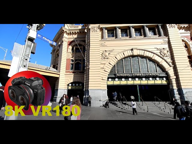 8K VR180 FLINDERS STREET RAILWAY STATION Opened in 1854 Melbourne landmark 3D (Travel/ASMR/Music)