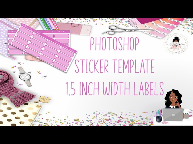 1.5 Inch Width Labels Planner Sticker Template Photoshop Cricut/Silhouette