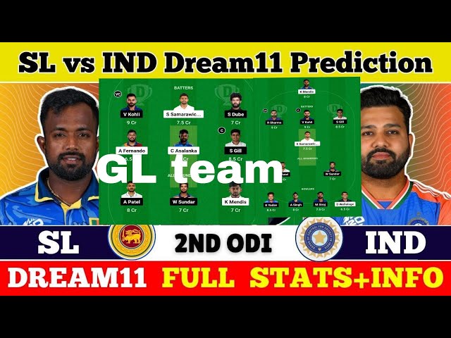 India vs srilanka 2nd odi match dream11 sl vs Ind 2nd odi pitch report IND vs sl