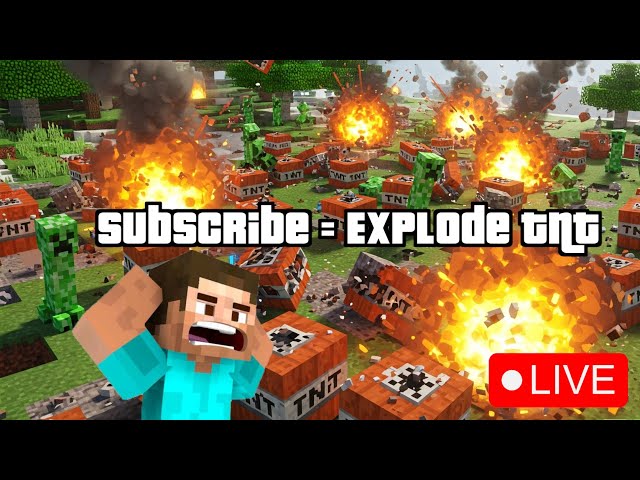 Minecraft TNT Challenge! SUBSCRIBE = EXPLODE TNT  | INTERACTIVE STREAM! Chill Stream