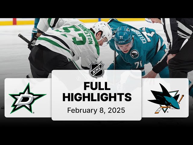 NHL Highlights | Stars vs. Sharks | February 08, 2025