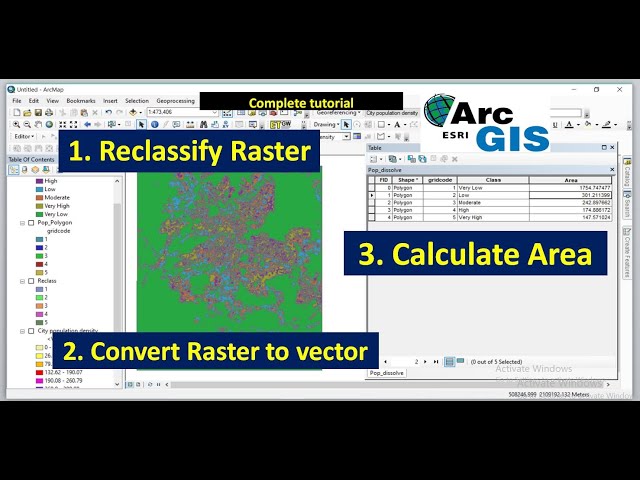 Reclassify and convert Raster to vector and calculate area using ArcGIS expanded