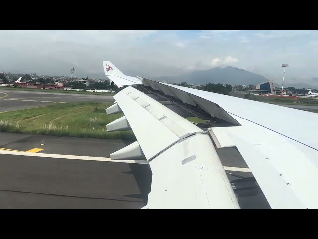 Thrilling Qatar Airways Landing at Kathmandu: Close Mountain Approach #qatarairways #aviation #short