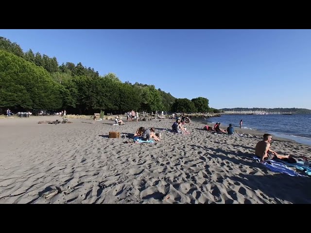 3D VR 180° 4K Walking Shilshole Beach in Seattle test clip 1241