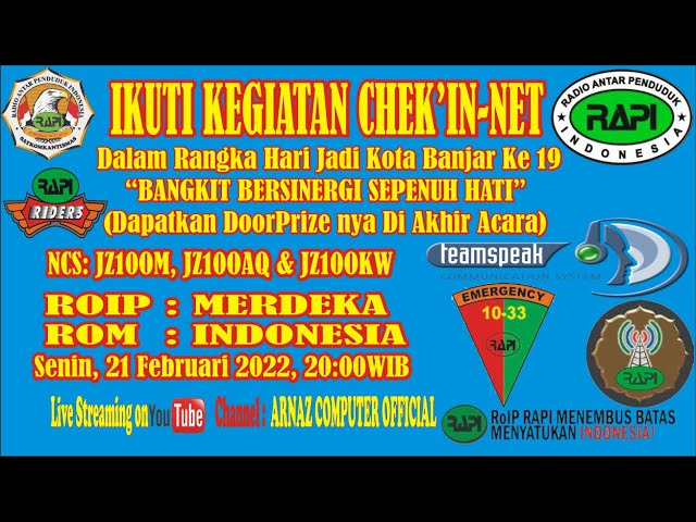 🔴 Dapatkan DoorPrize dengan mengikuti Kegiatan Chek'innet RAPI WILAYAH 27 Kota Banjar Jawa Barat