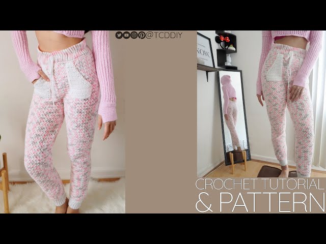 Crochet High Waisted Sweats with Pockets | Pattern & Tutorial DIY