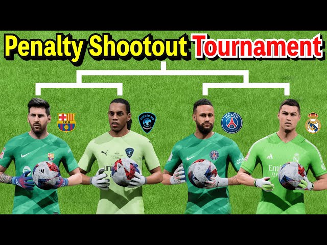 GK Messi vs GK Ronaldinho vs GK Neymar vs GK Ronaldo | Penalty Shootout Tournament【FC24】