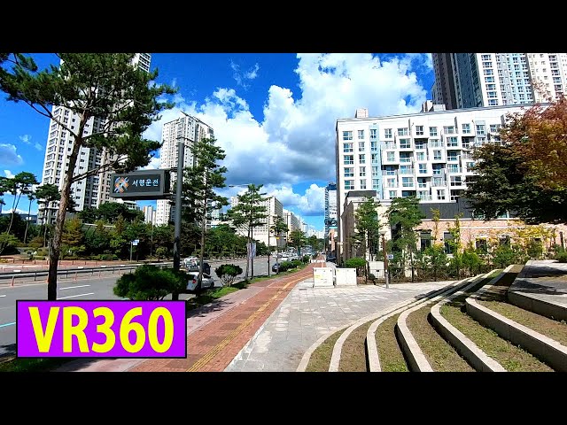 Cloudy Day Walking Park Front / Korea City Travel VR360 Video 5.7K Virtual Reality 2021-09-17