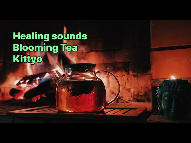 Healing Tea Ceremony by the Chimney 🍵 Kittyo and Fireplace Sounds for Calm Sleep | Zzz ASMR no ads