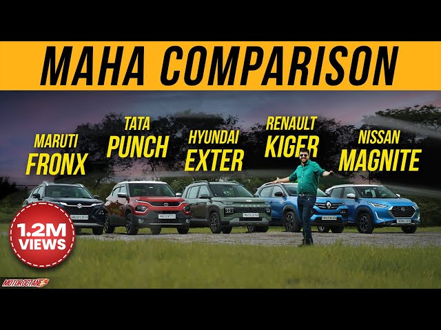 Hyundai Exter 2023 vs Tata Punch vs Maruti Fronx vs Nissan Magnite vs Renault Kiger - COMPARISON