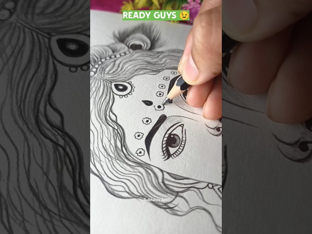 Radharani Ji Outline Drawing 😍💖||Radharani Ji Pencil Drawing 🥰🌼||#shorts