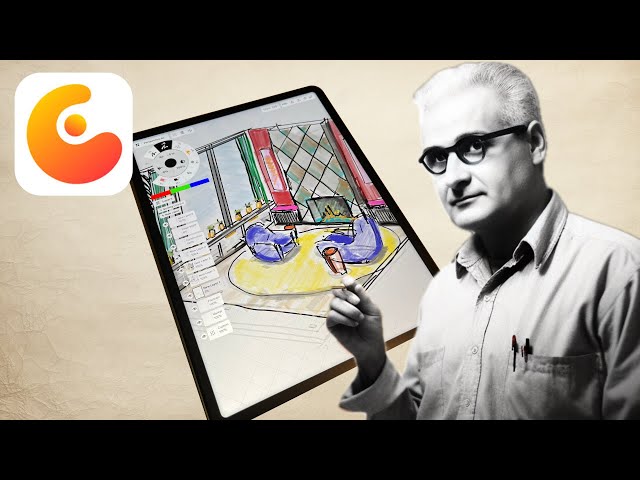 Sketch Rooms on the iPad like a 1940’s Illustrator 🤯 Concepts App Workflow 👀