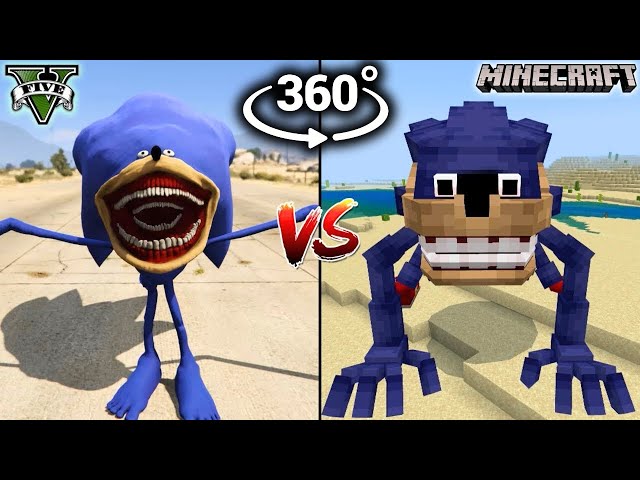 GTA 5 SHIN SONIC VS MINECRAFT SHIN SONIC - WHO IS BEST | 360º VR