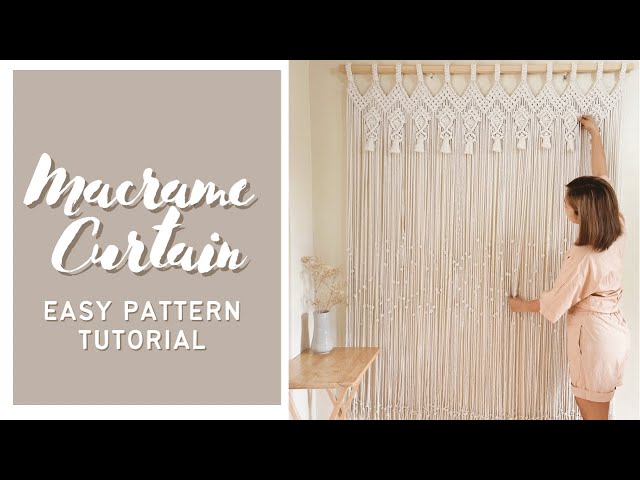 Macrame Curtain Tutorial Easy Pattern (Size 5ft wide x 6ft tall)