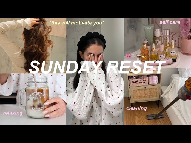 sunday reset routine🎀🧼🧺: deep clean, self care, prep for the week!