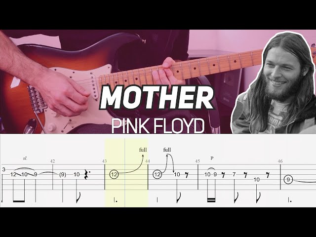 Pink Floyd - Mother solo - Extended version (Guitar lesson with TAB)