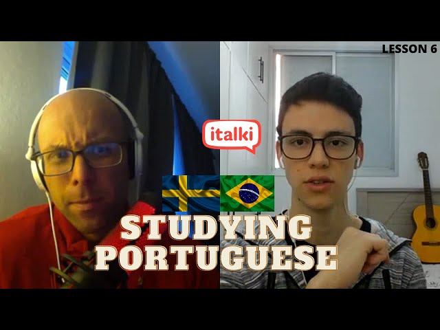 Studying Portuguese on Italki (lesson 6) - energetic cats