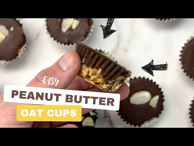 4 Ingredient No Bake Peanut Butter Chocolate Oat Cups | GF/DF/V