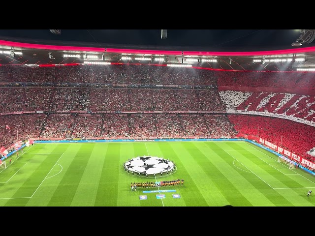 (4K) Special Atmosphere - Franz Beckenbauer Tifo & Champions League Anthem - FC Bayern v Real Madrid