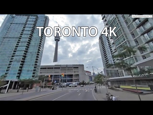 Driving Downtown VR 360 - Toronto Sport Street 4K - Canada