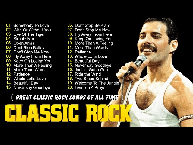 Queen, Metallica, Nirvana, ACDC, Aerosmith, Bon Jovi, Gnr...🔥Classic Rock Songs 70s 80s 90s